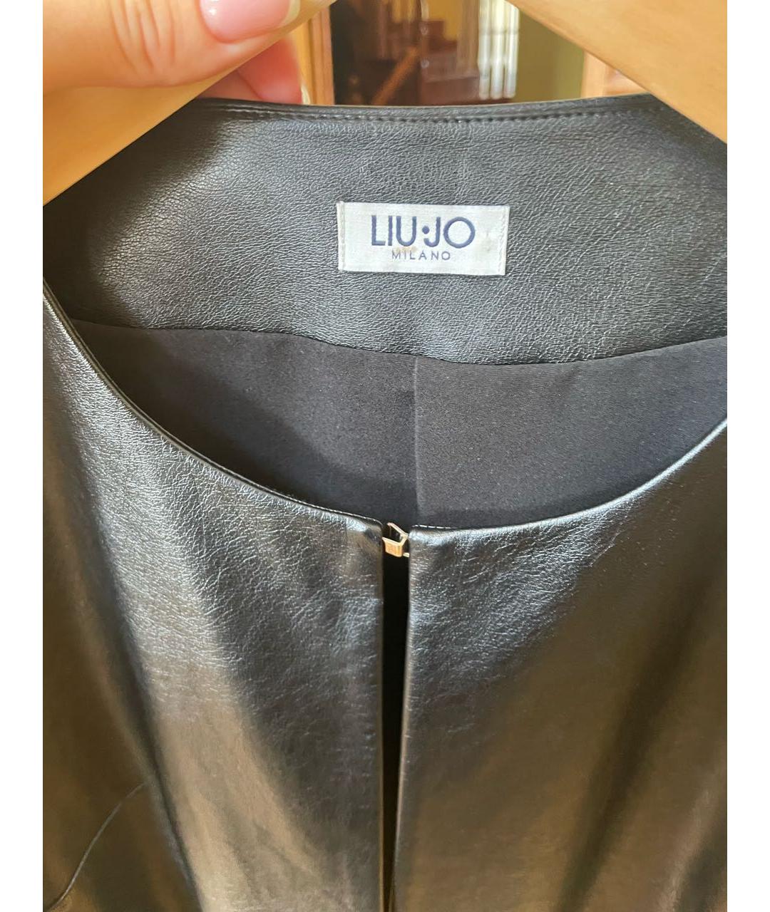 LIU JO Черный полиуретановый жакет/пиджак, фото 3