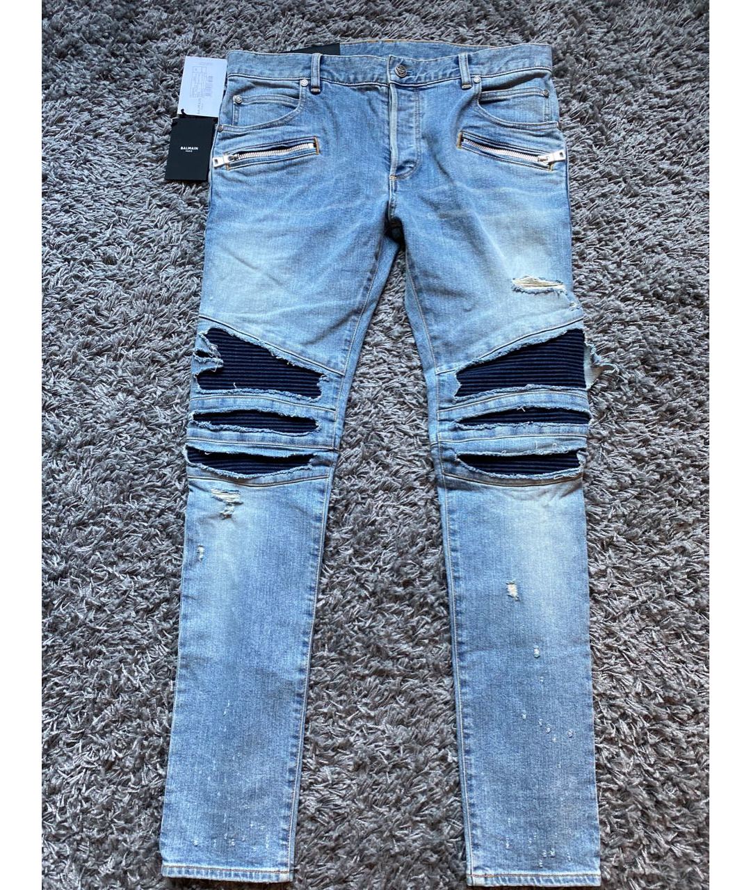 BALMAIN Голубые хлопковые джинсы скинни, фото 2