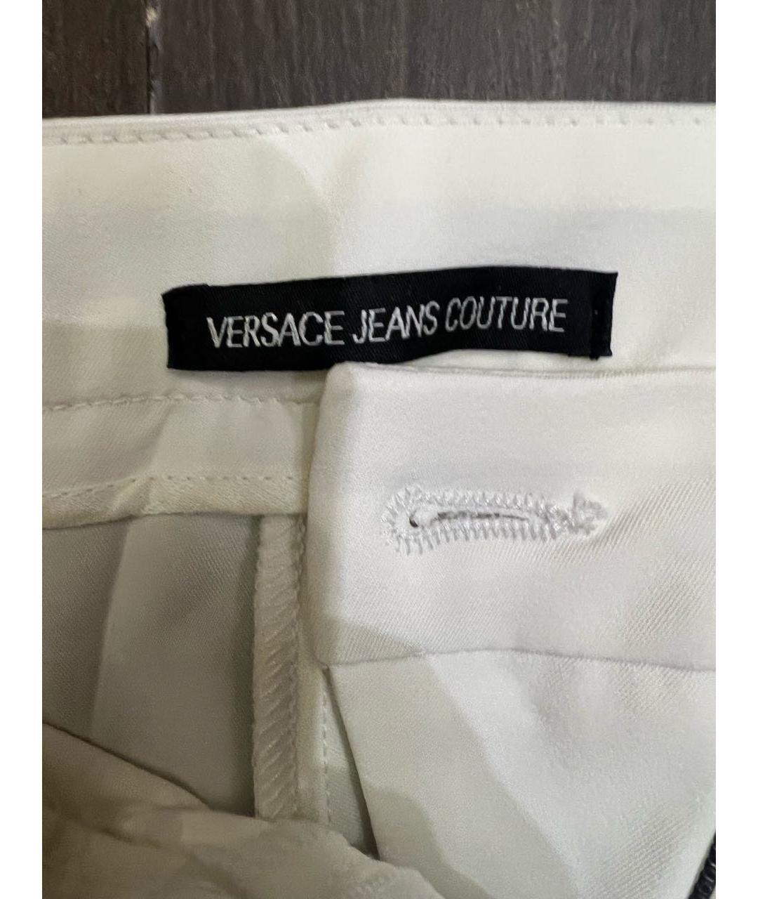 VERSACE JEANS COUTURE Белые прямые брюки, фото 4