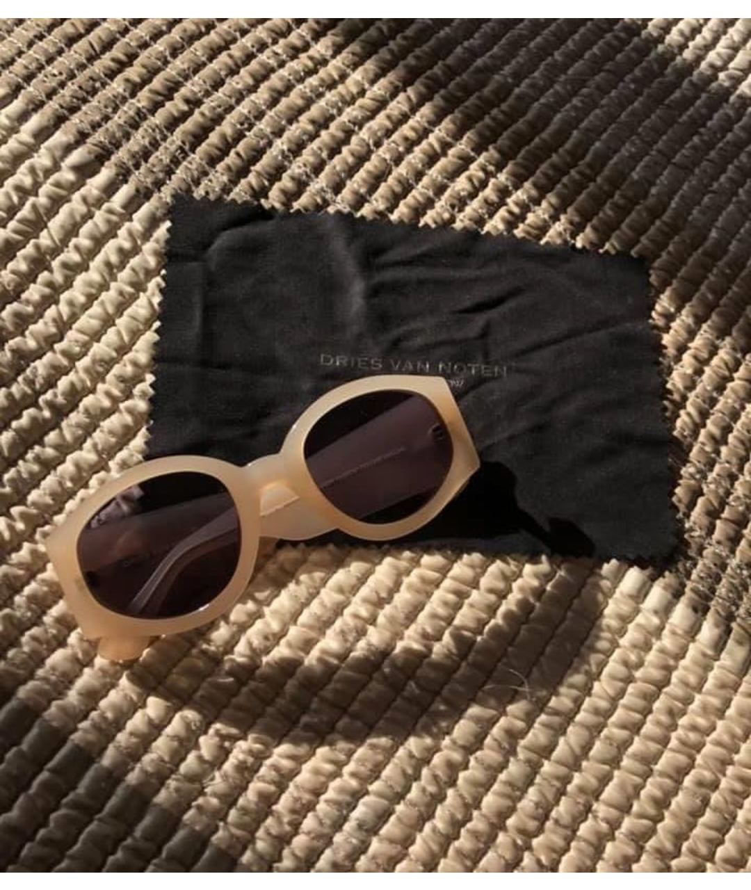 DRIES VAN NOTEN Бежевые пластиковые солнцезащитные очки, фото 5