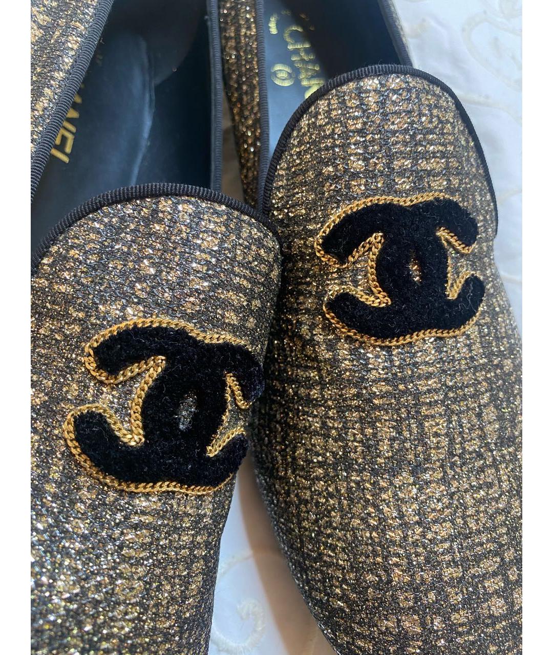 CHANEL PRE-OWNED Мульти текстильные лоферы, фото 4