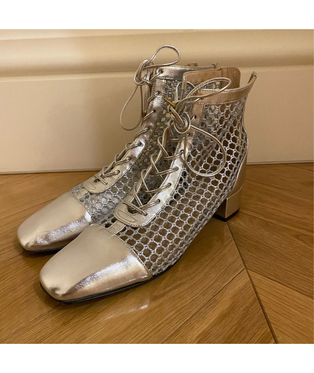 CHRISTIAN DIOR PRE-OWNED Серебряные кожаные ботинки, фото 2