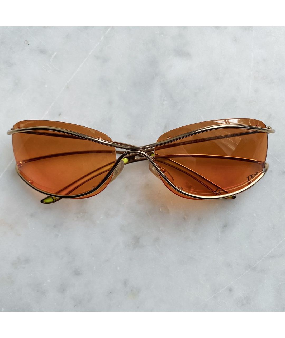 CHRISTIAN DIOR PRE-OWNED Оранжевое металлические солнцезащитные очки, фото 7