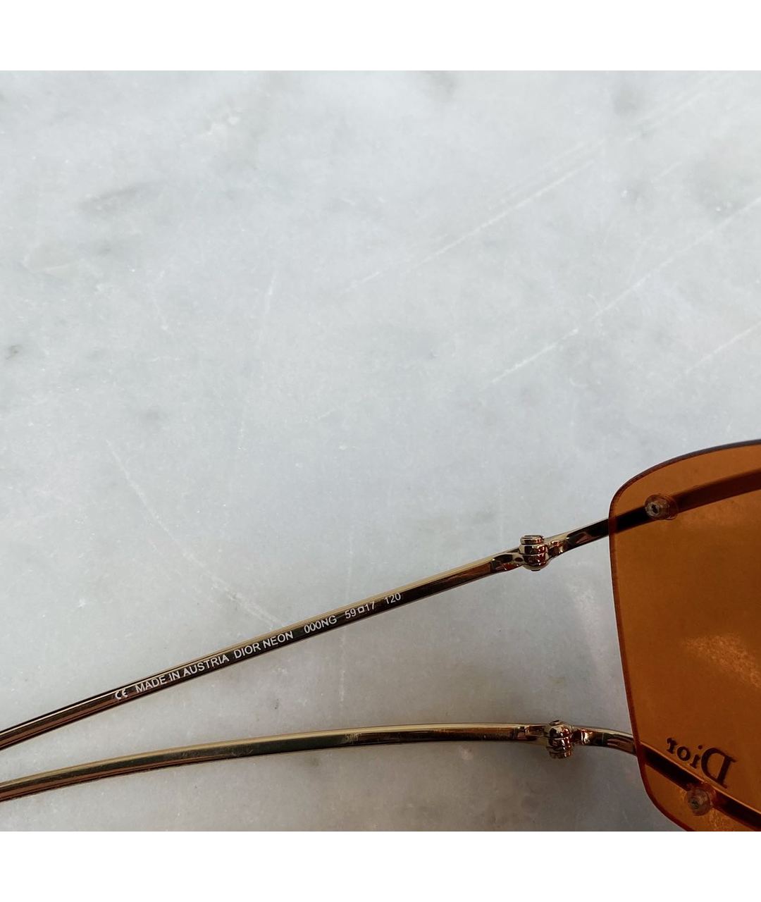 CHRISTIAN DIOR PRE-OWNED Оранжевое металлические солнцезащитные очки, фото 4