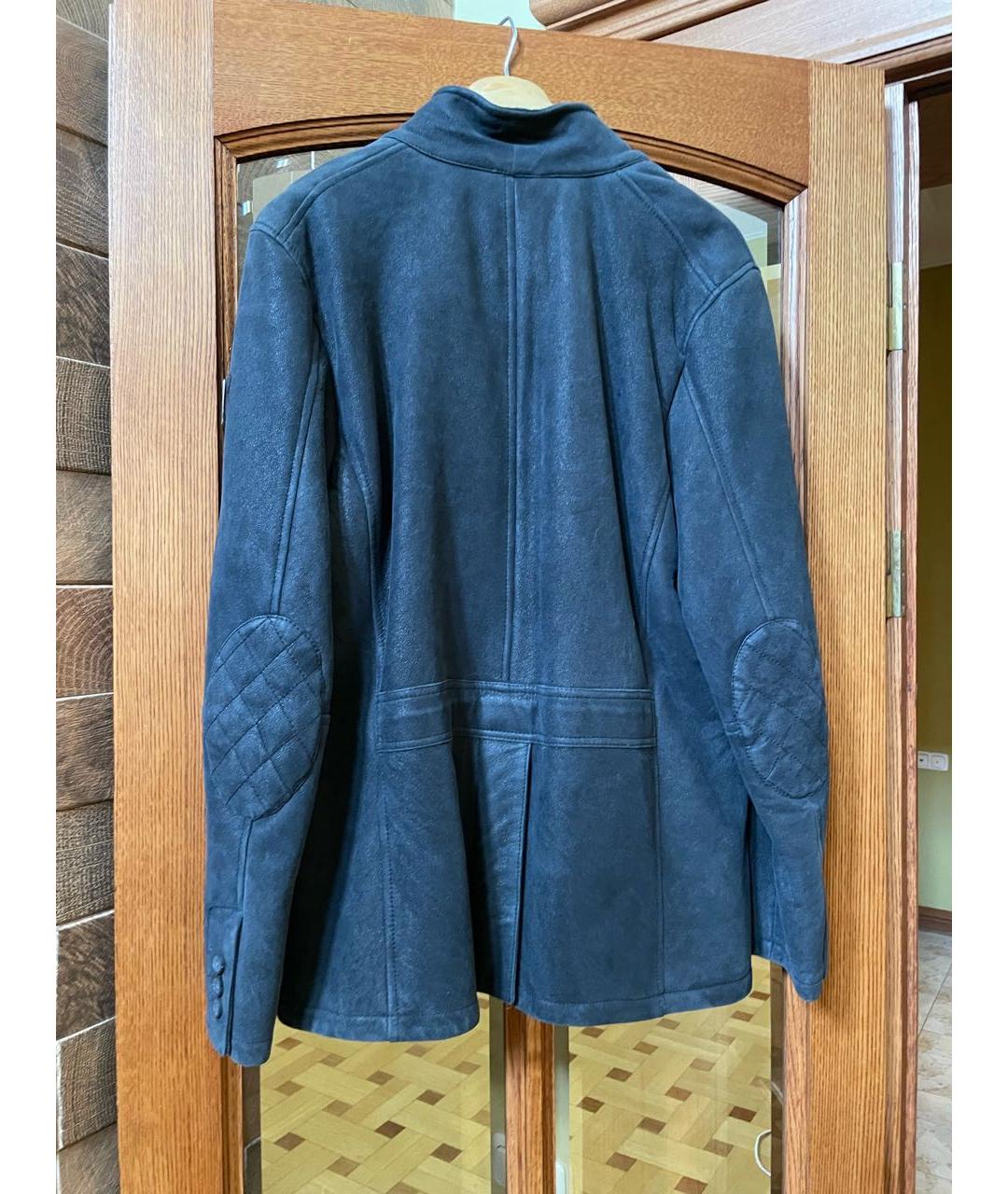 BALDININI Синяя кожаная куртка, фото 2