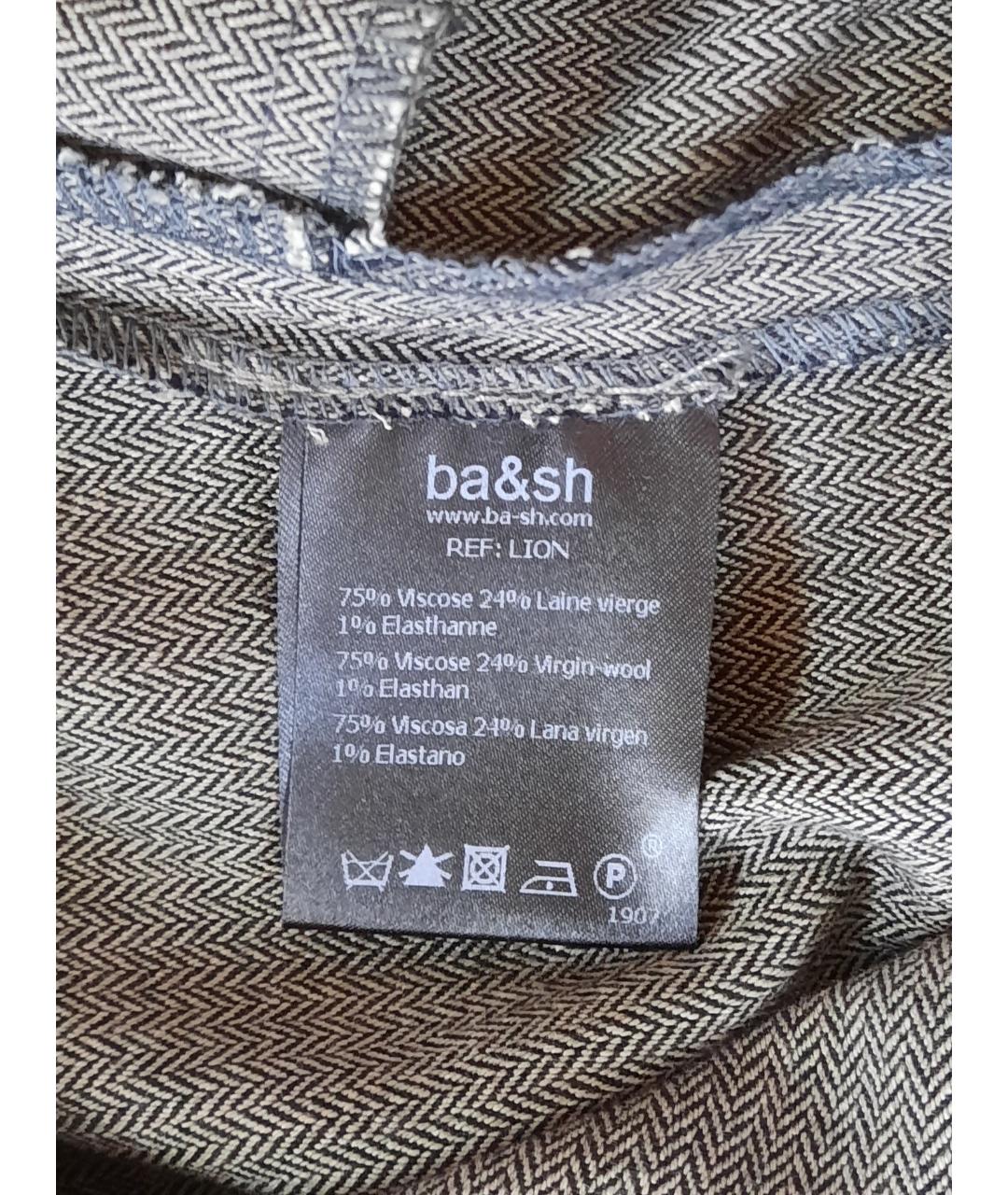 BA&SH Серые шерстяные брюки узкие, фото 5
