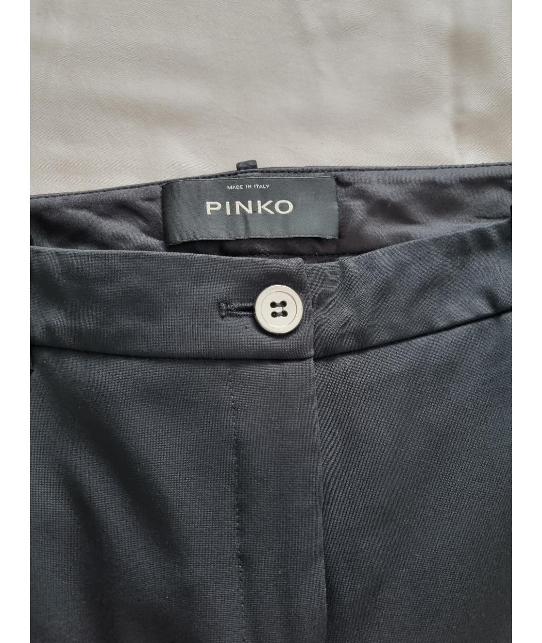 PINKO Черные вискозные брюки узкие, фото 3