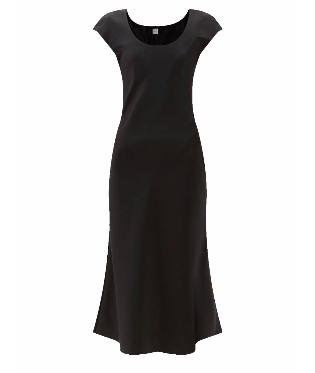 TOTEME Черное атласное коктейльное платье, фото 1