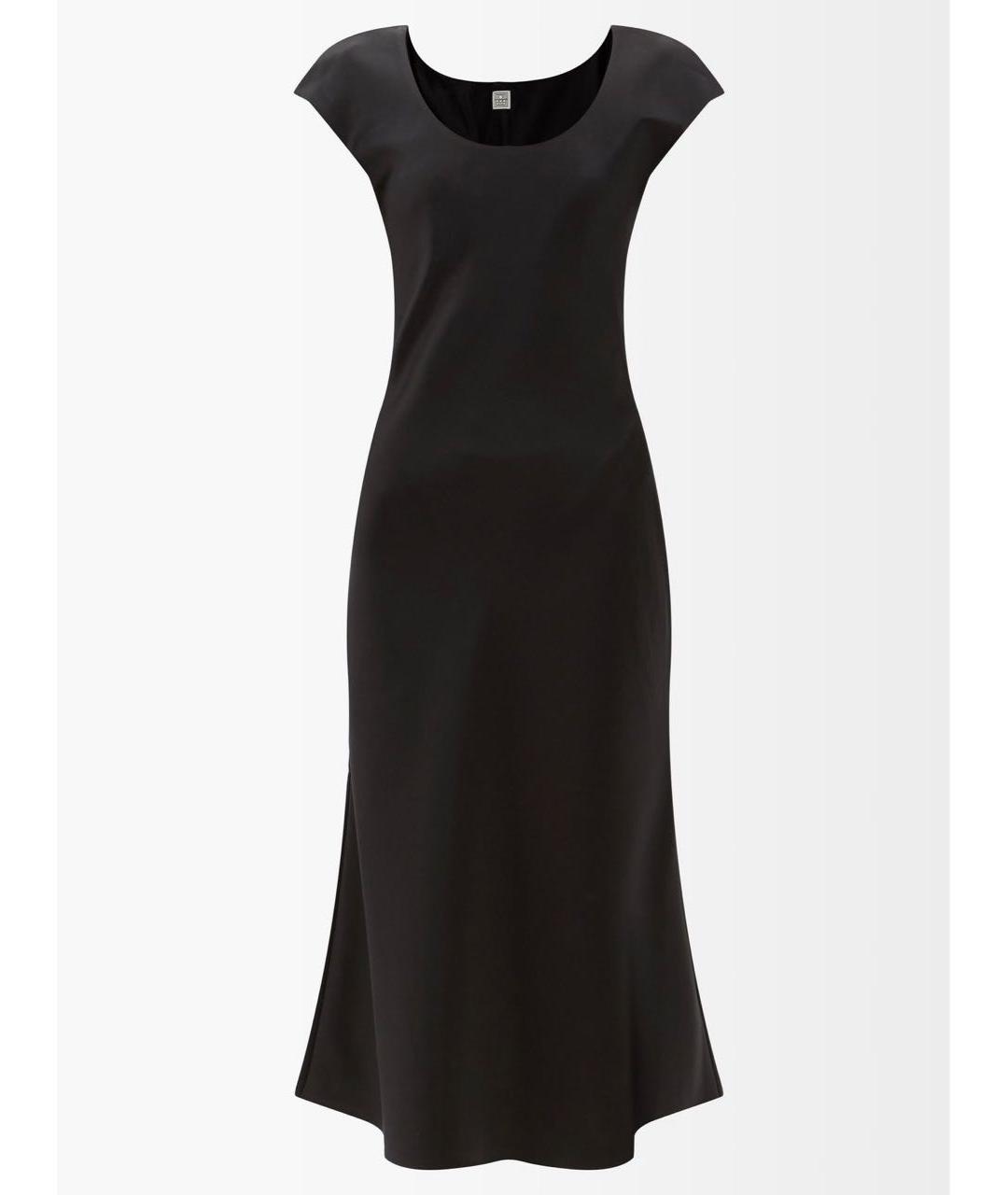 TOTEME Черное атласное коктейльное платье, фото 4