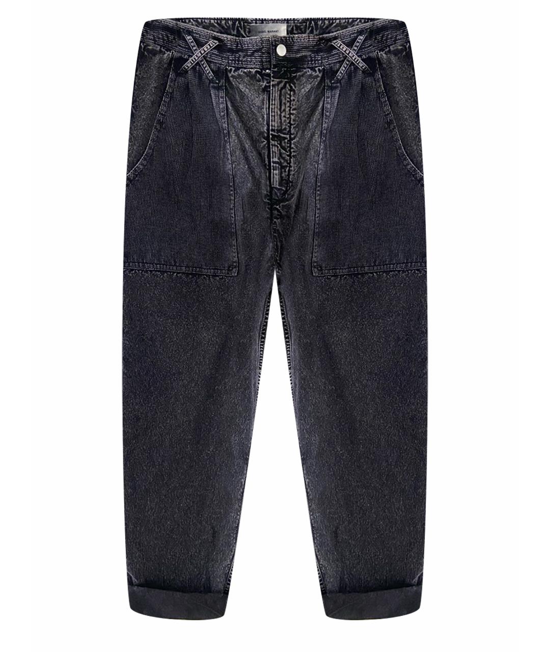 ISABEL MARANT Антрацитовые хлопковые прямые джинсы, фото 1