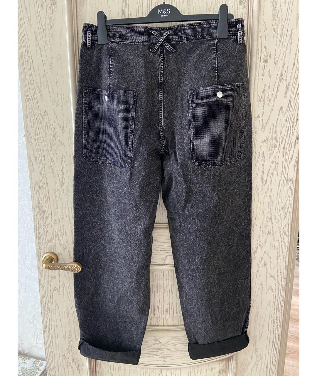 ISABEL MARANT Антрацитовые хлопковые прямые джинсы, фото 2