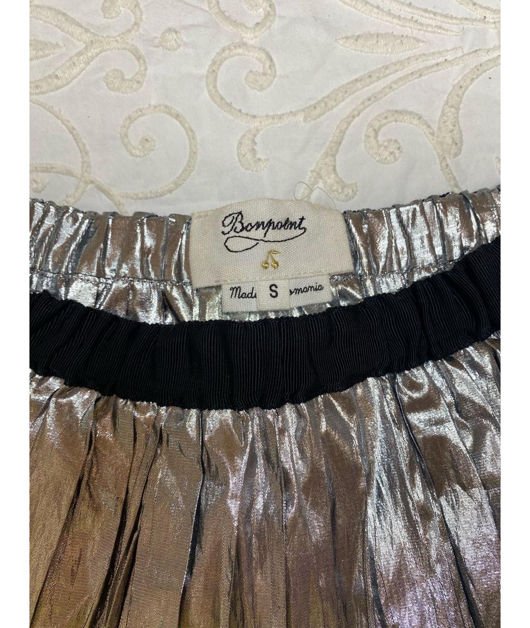 BONPOINT Серебряная юбка миди, фото 2