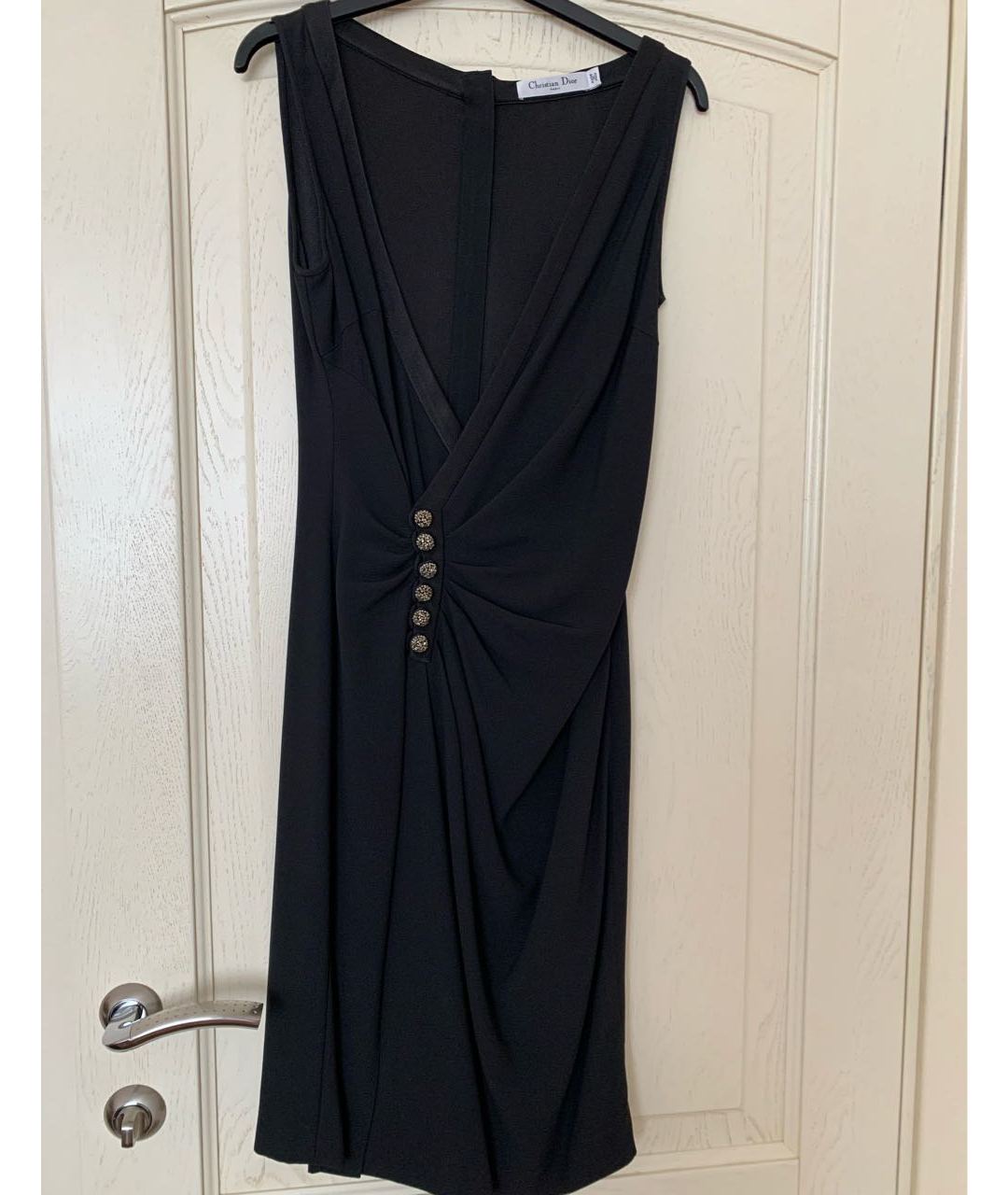CHRISTIAN DIOR PRE-OWNED Черное ацетатное коктейльное платье, фото 5