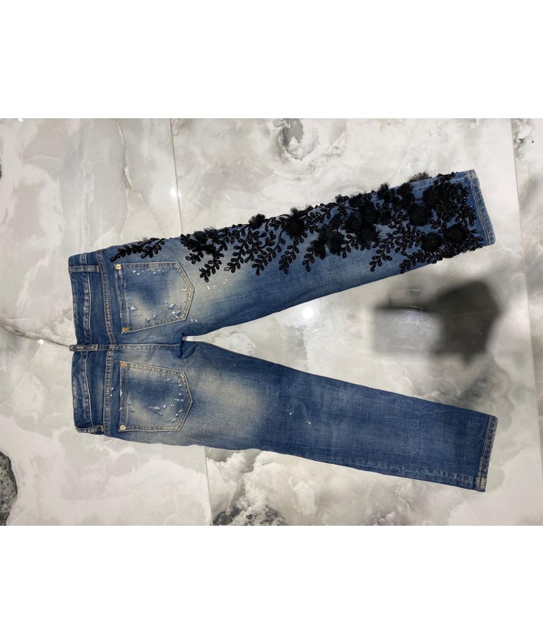 DSQUARED2 Синие хлопковые джинсы слим, фото 2