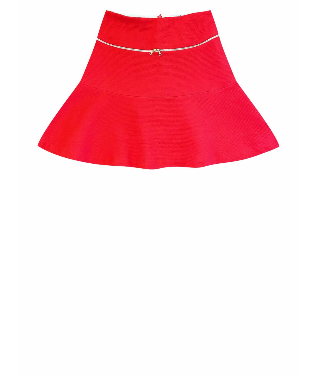 SANDRO Красная хлопковая юбка миди, фото 1