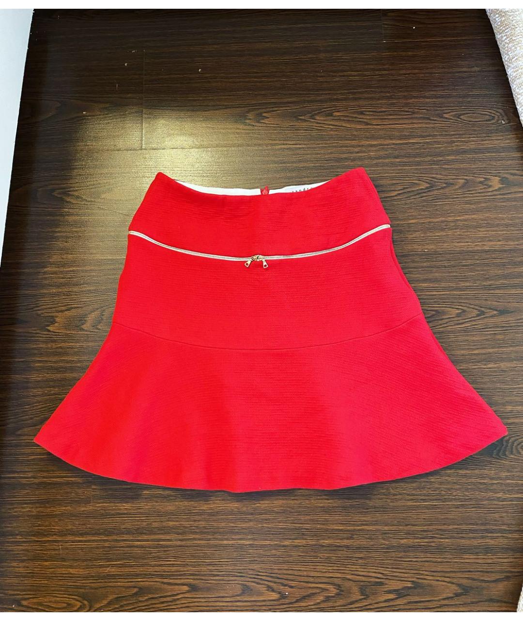 SANDRO Красная хлопковая юбка миди, фото 7