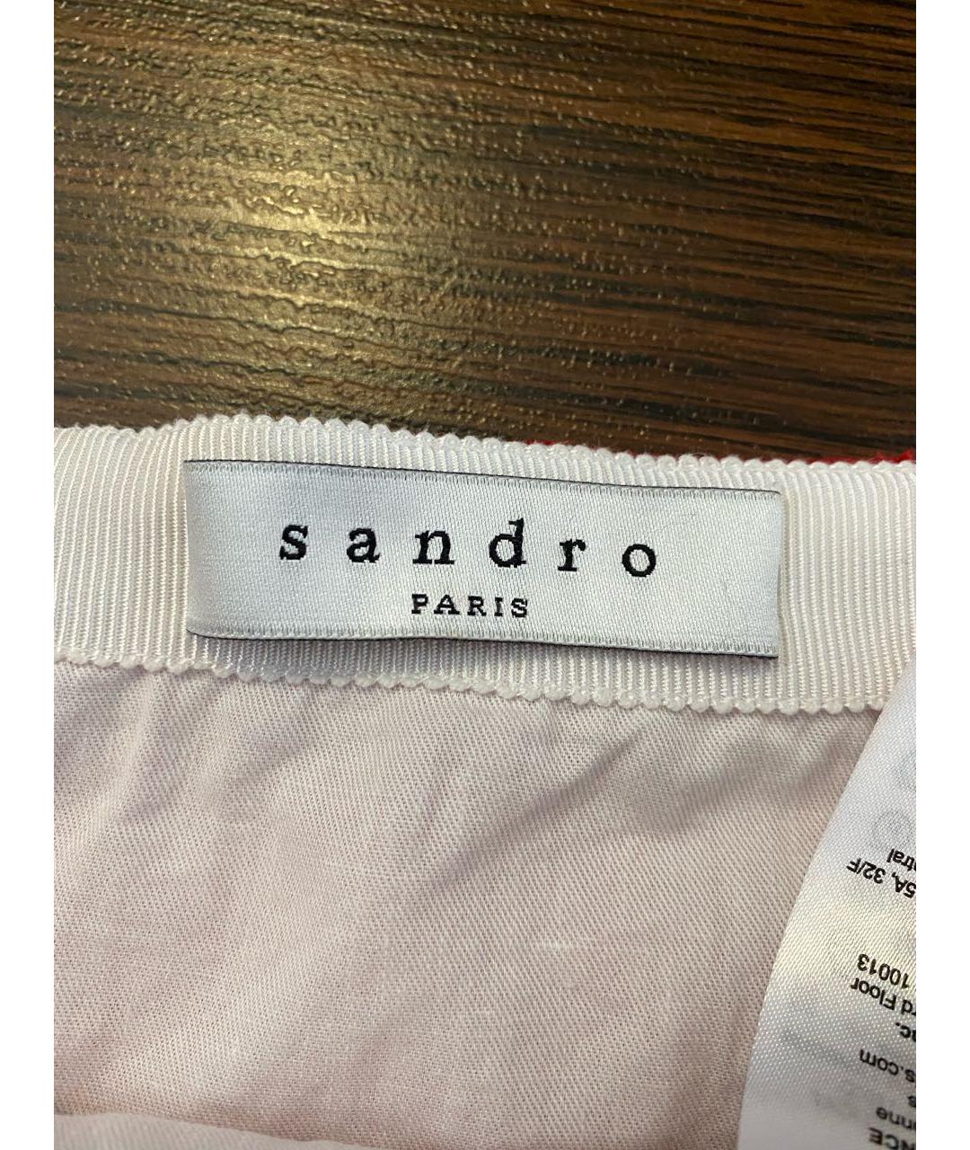 SANDRO Красная хлопковая юбка миди, фото 4
