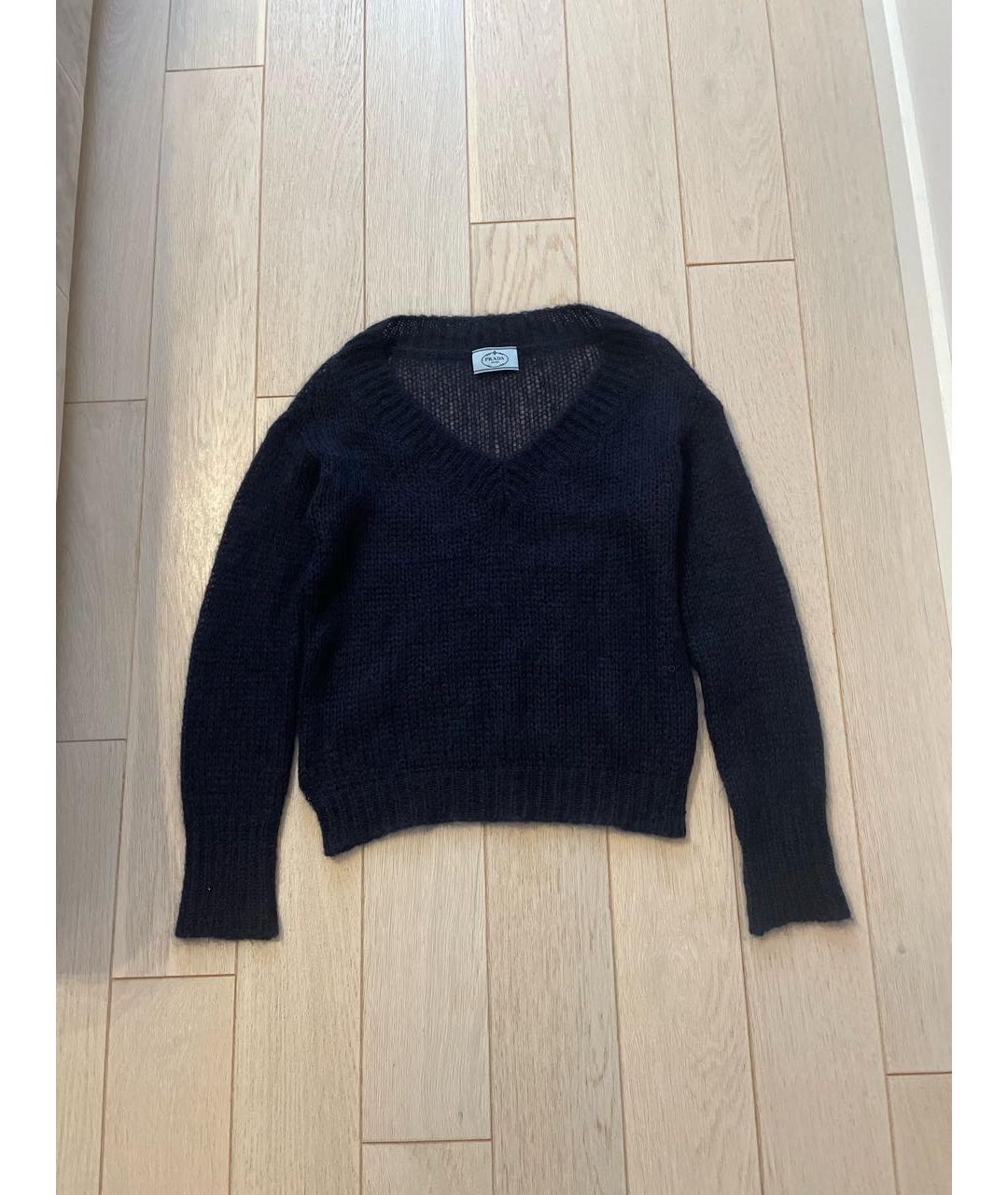 PRADA Темно-синий шерстяной джемпер / свитер, фото 5