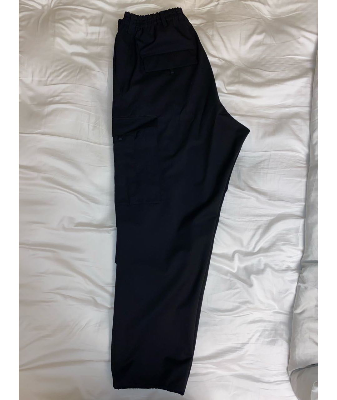 Y-3 Черные хлопко-эластановые классические брюки, фото 3