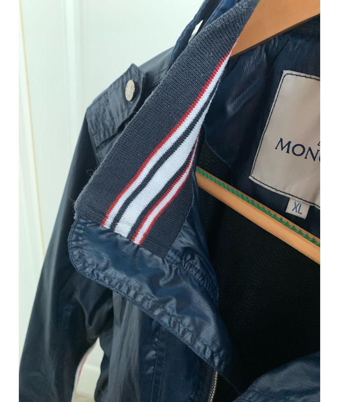 MONCLER Темно-синяя полиэстеровая куртка, фото 4
