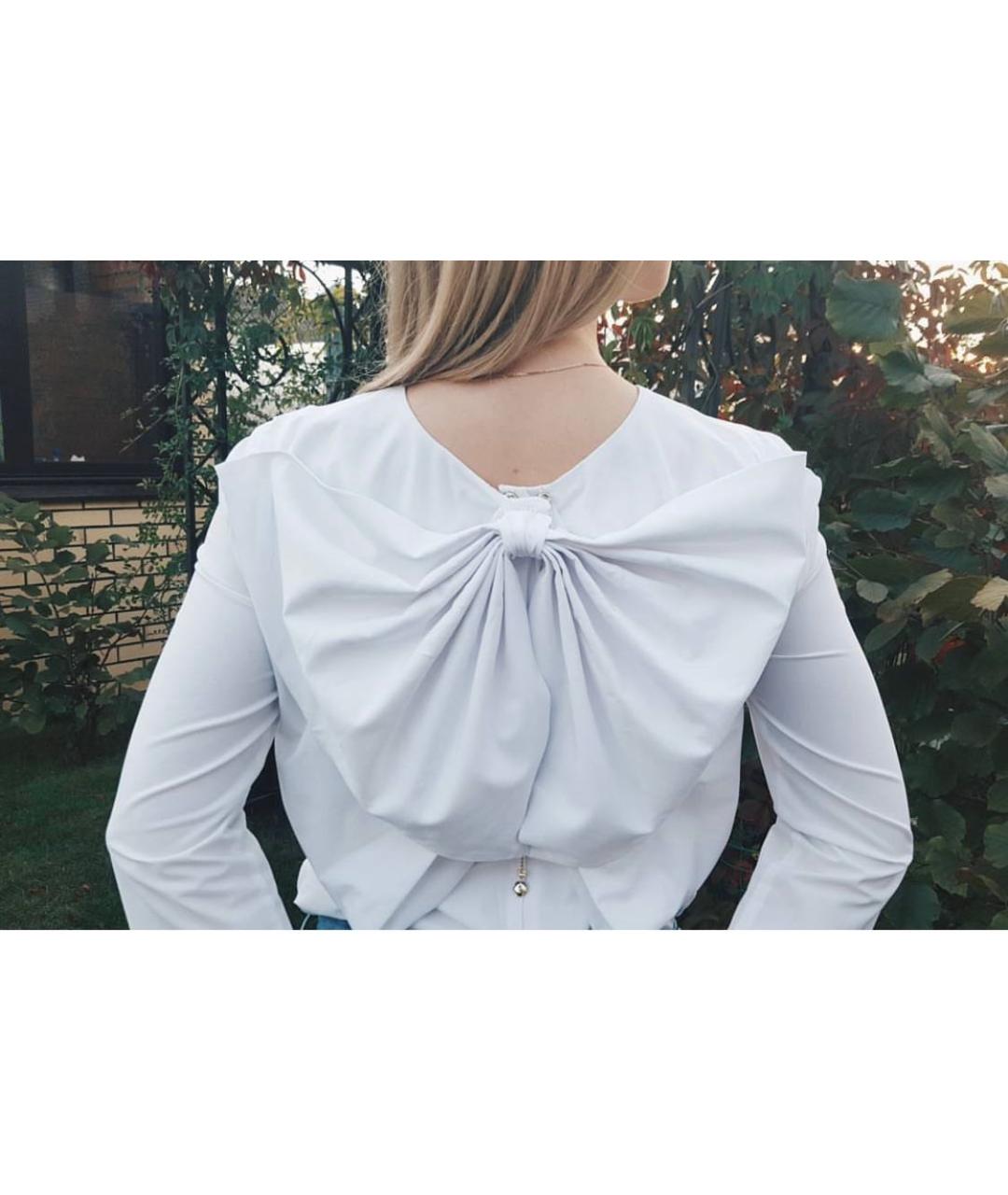 ELISABETTA FRANCHI Белая полиэстеровая блузы, фото 7