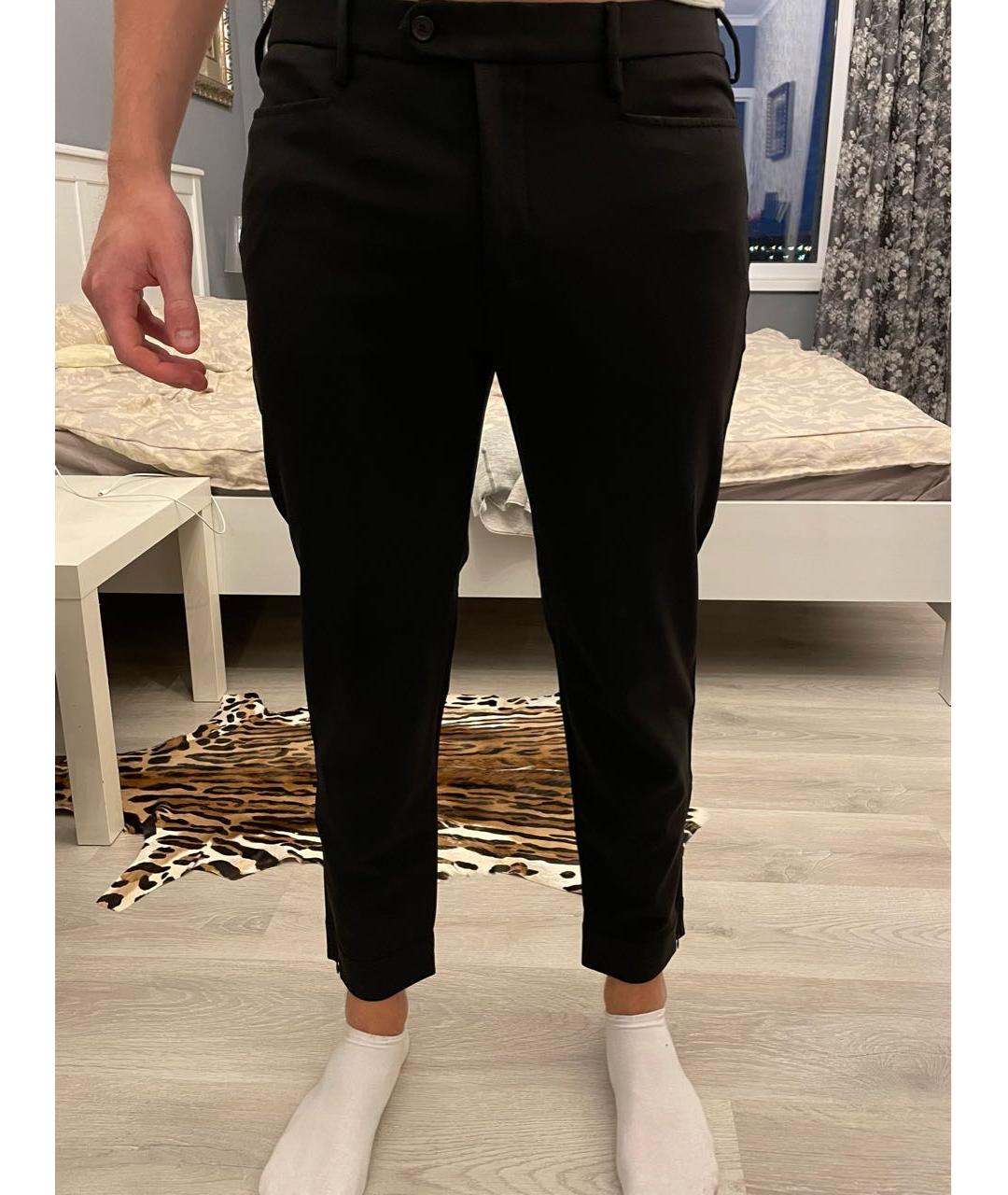 NEIL BARRETT Черные полиамидовые классические брюки, фото 8