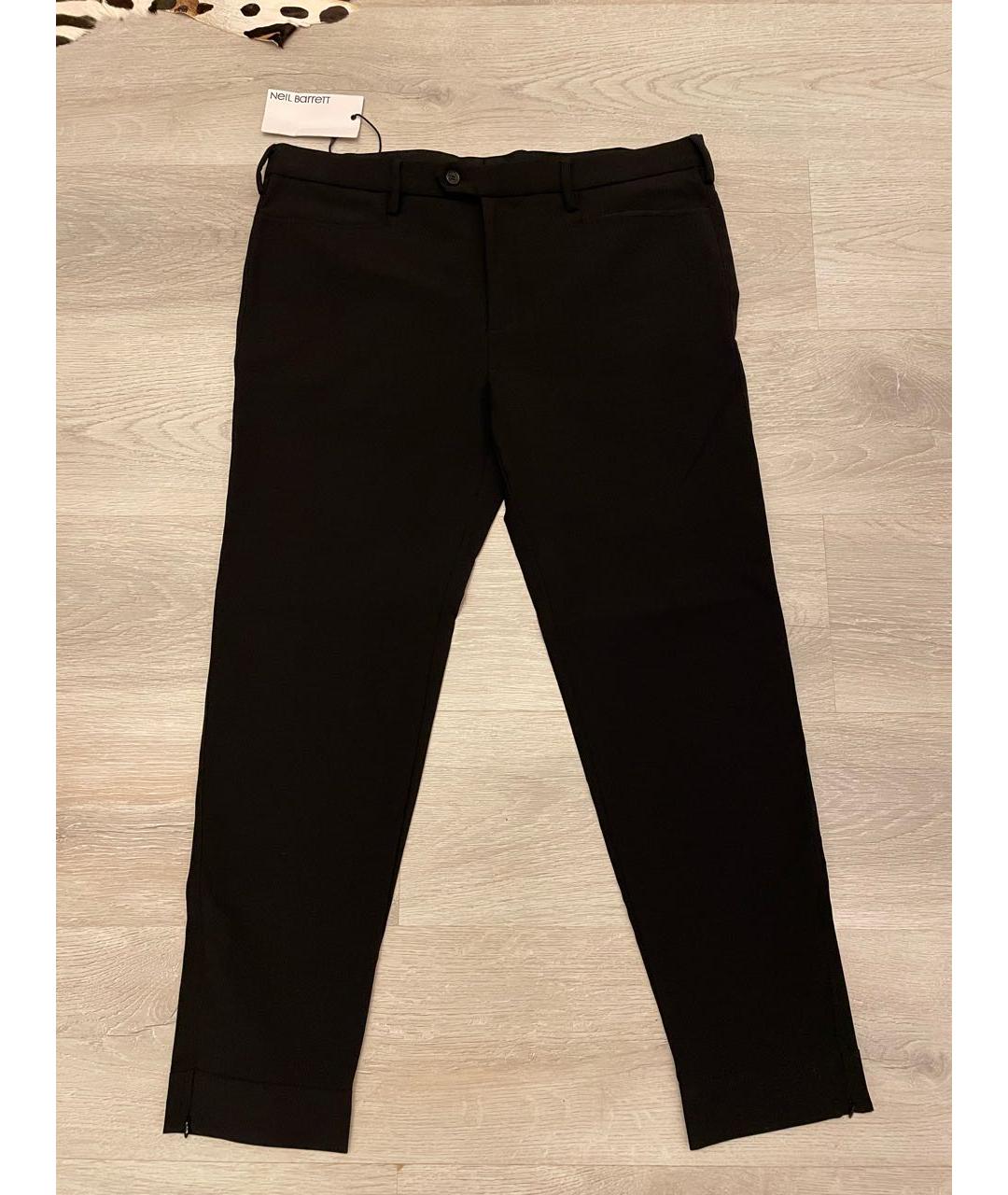 NEIL BARRETT Черные полиамидовые классические брюки, фото 9