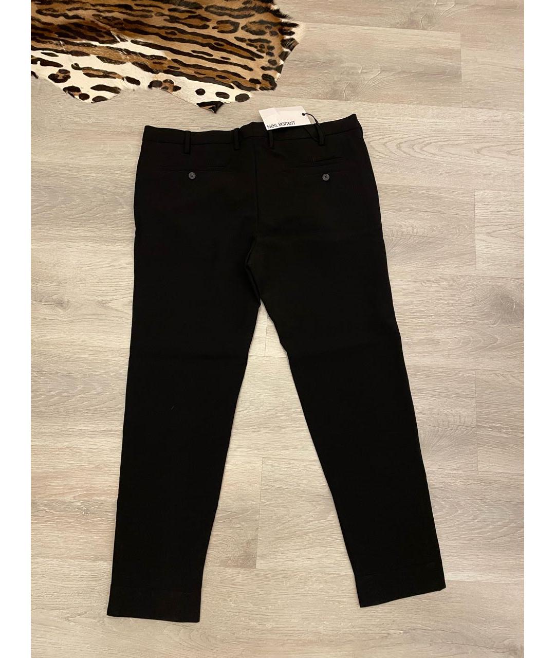 NEIL BARRETT Черные полиамидовые классические брюки, фото 2