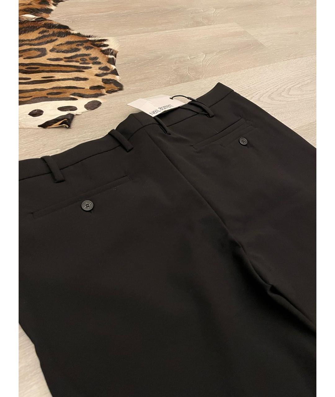 NEIL BARRETT Черные полиамидовые классические брюки, фото 3
