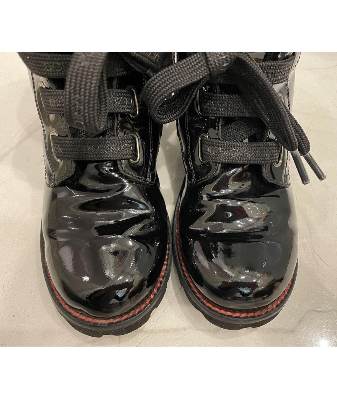 DOLCE&GABBANA Черные ботинки из лакированной кожи, фото 7