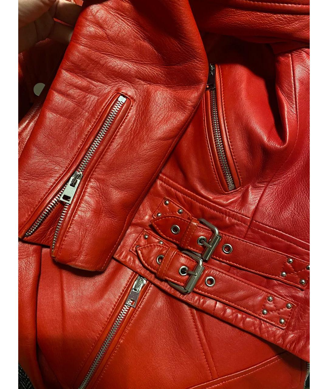 Claudie Pierlot Красная кожаная куртка, фото 4