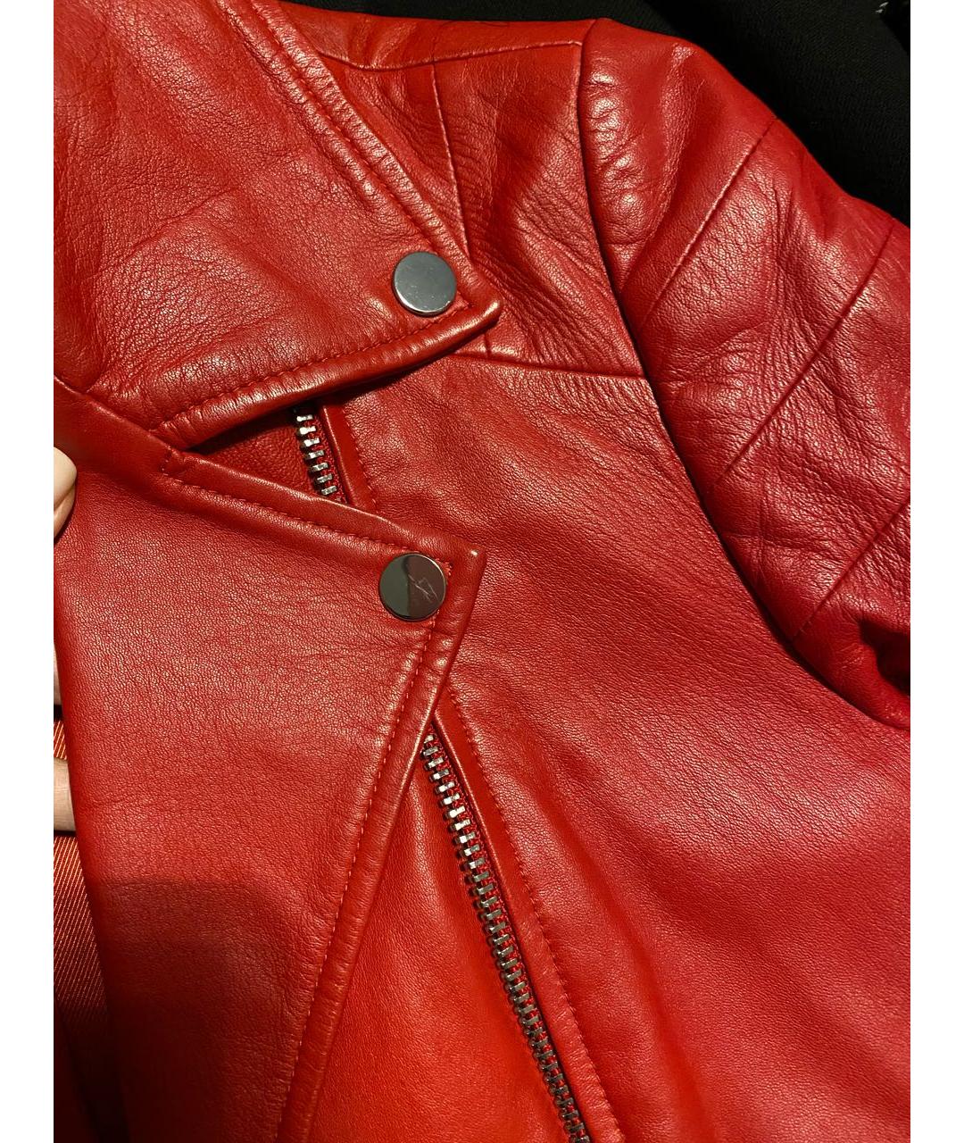 Claudie Pierlot Красная кожаная куртка, фото 7