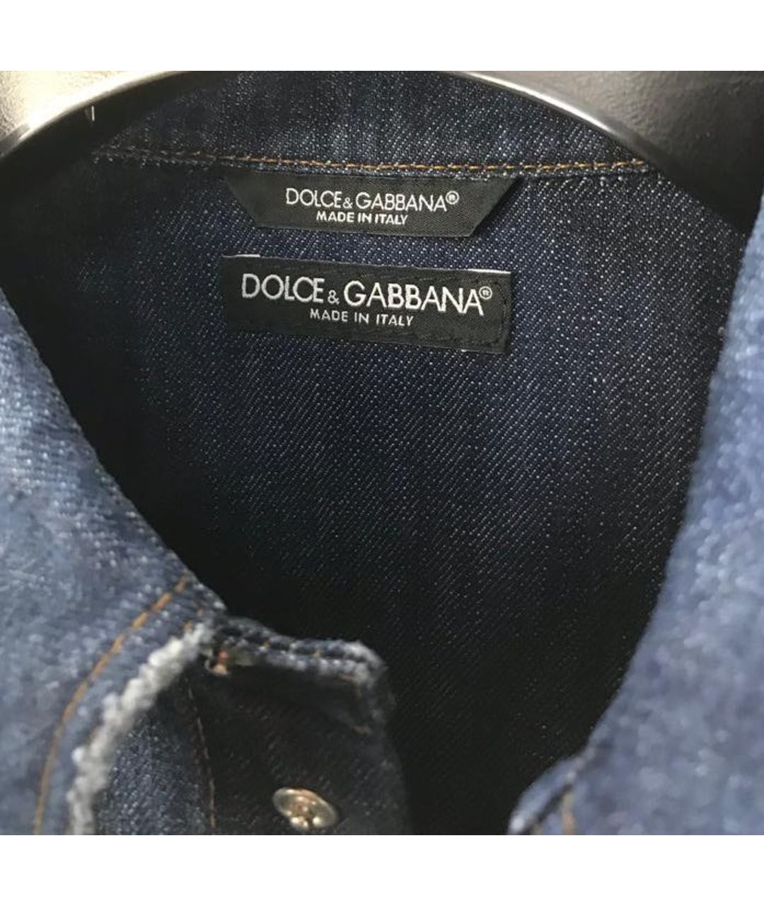 DOLCE&GABBANA Темно-синяя хлопковая кэжуал рубашка, фото 4