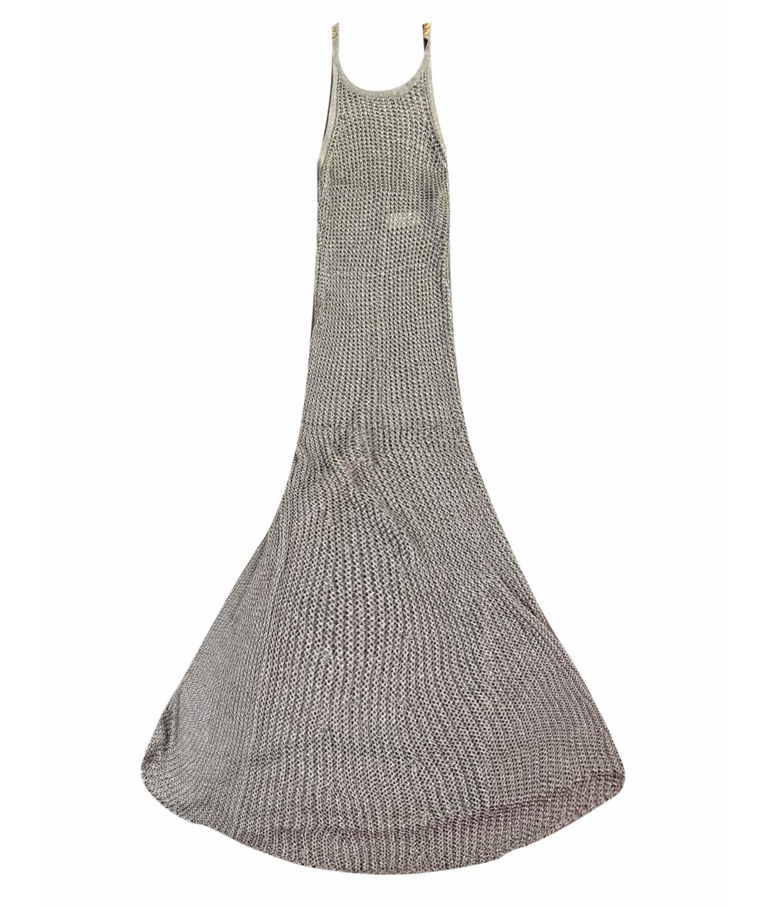 BALMAIN Серебряное вискозное вечернее платье, фото 9