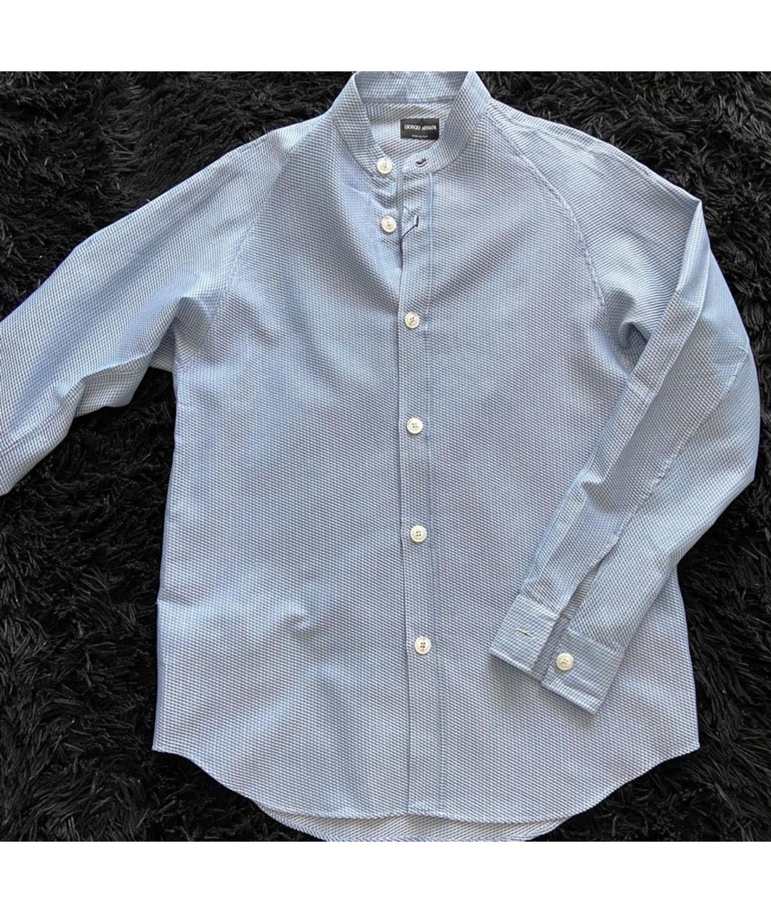 GIORGIO ARMANI Голубая хлопковая классическая рубашка, фото 6
