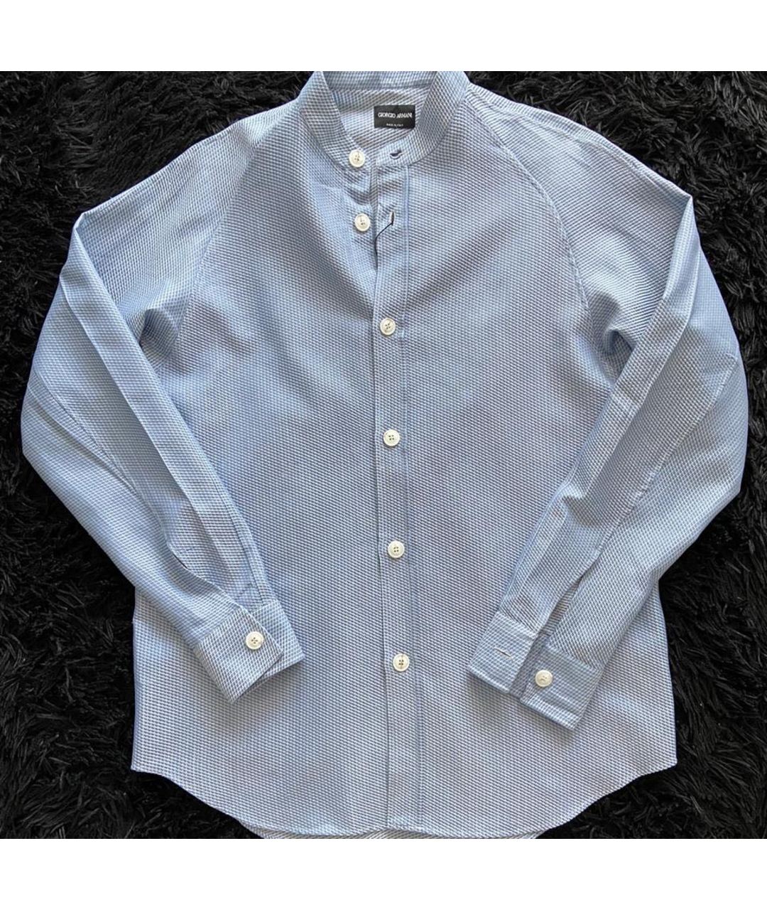 GIORGIO ARMANI Голубая хлопковая классическая рубашка, фото 5