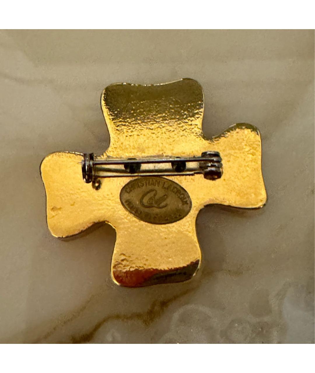 CHRISTIAN LACROIX Золотая металлическая булавка / брошь, фото 3