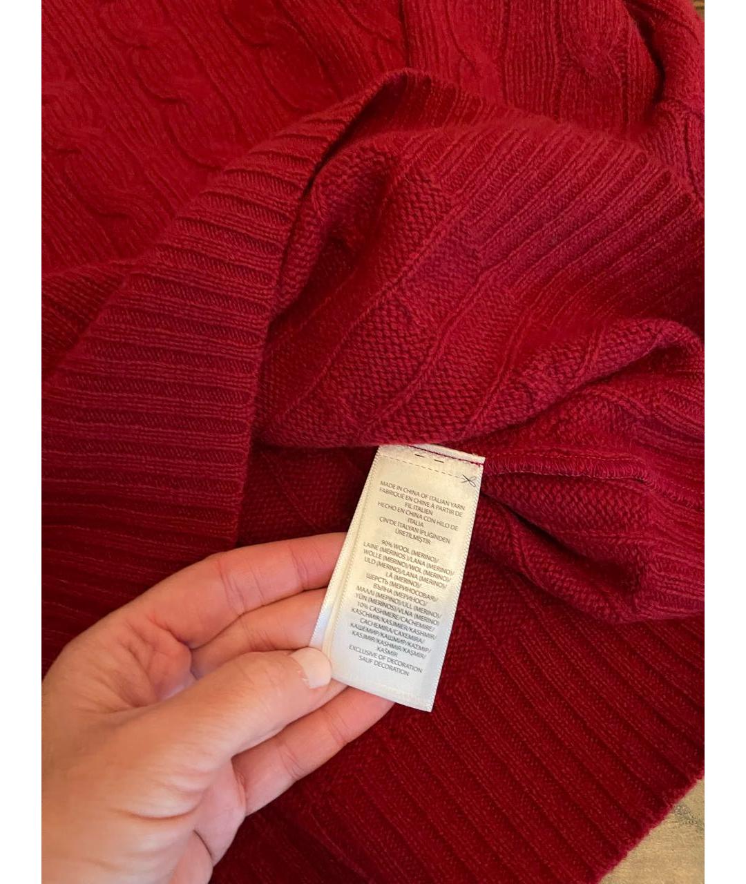 POLO RALPH LAUREN Бордовый шерстяной джемпер / свитер, фото 3