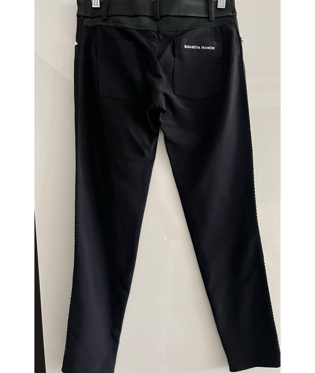ELISABETTA FRANCHI Черные полиамидовые брюки узкие, фото 3