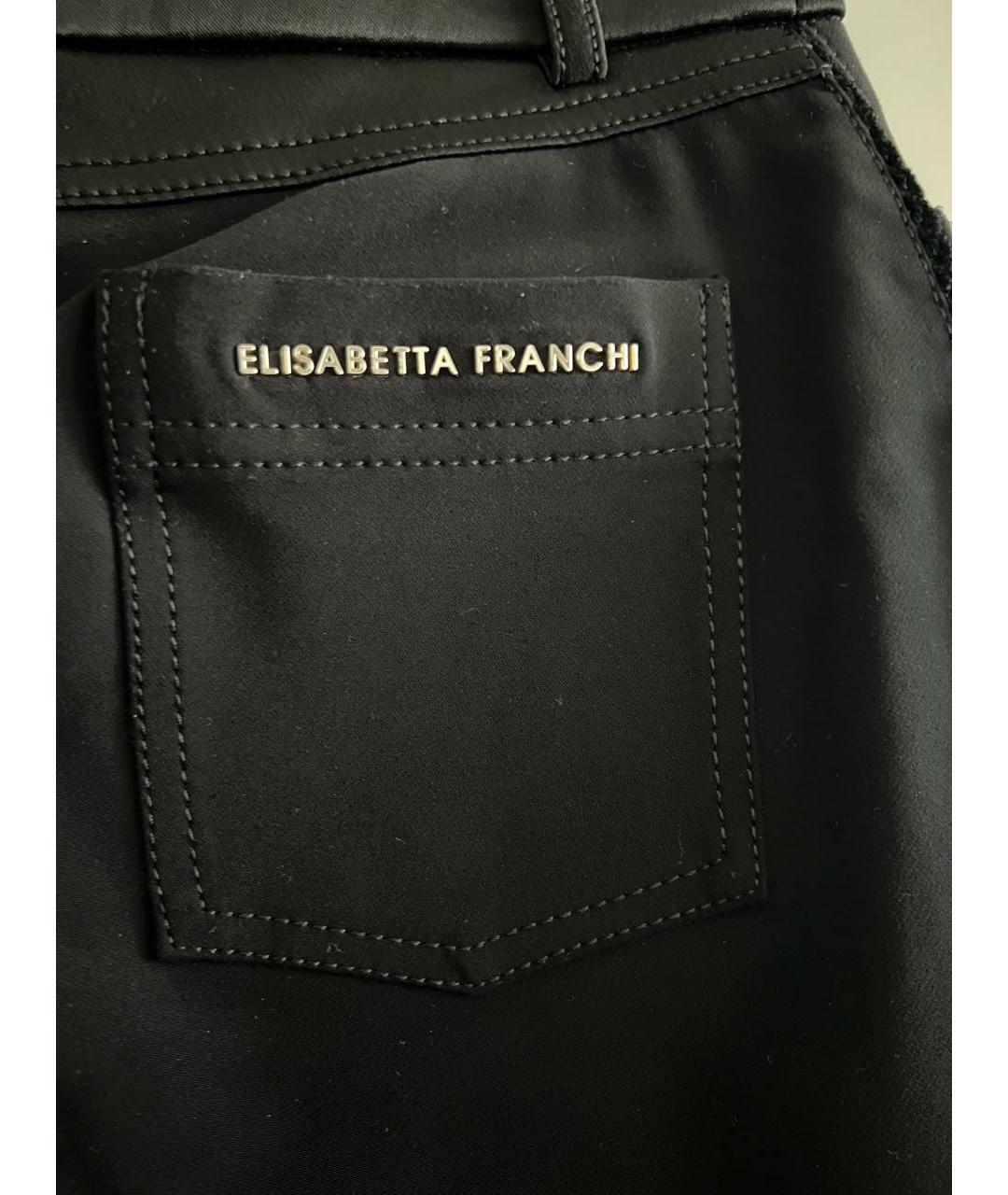 ELISABETTA FRANCHI Черные полиамидовые брюки узкие, фото 4