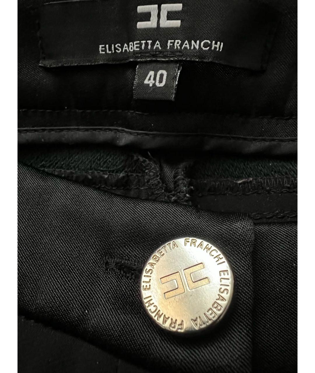 ELISABETTA FRANCHI Черные полиамидовые брюки узкие, фото 8
