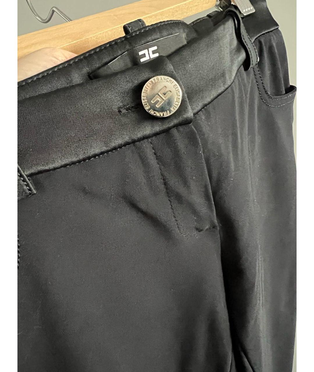 ELISABETTA FRANCHI Черные полиамидовые брюки узкие, фото 5
