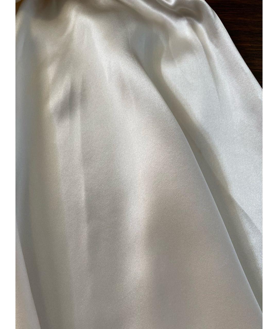 SALVATORE FERRAGAMO Бежевая шелковая юбка миди, фото 5