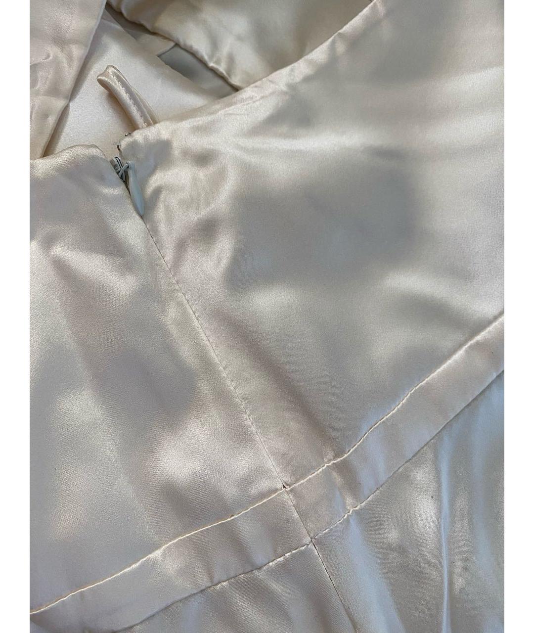 SALVATORE FERRAGAMO Бежевая шелковая юбка миди, фото 6