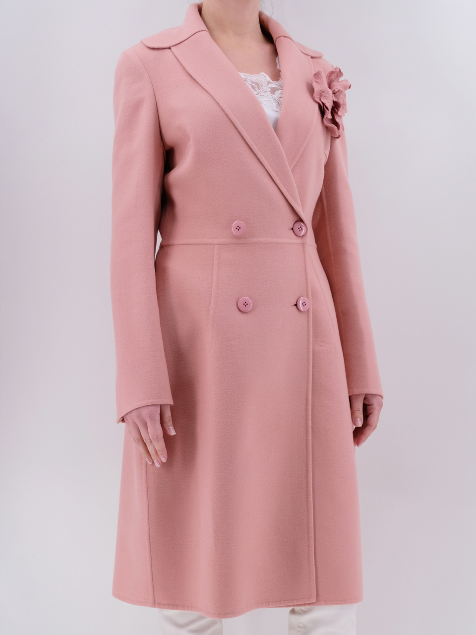 ERMANNO SCERVINO Розовое шерстяное пальто, фото 2