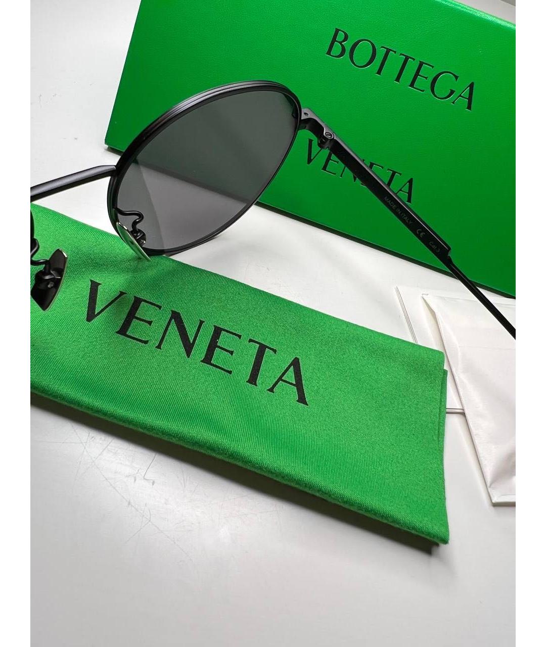 BOTTEGA VENETA Черные металлические солнцезащитные очки, фото 7