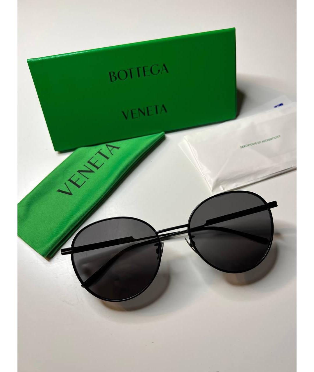 BOTTEGA VENETA Черные металлические солнцезащитные очки, фото 4
