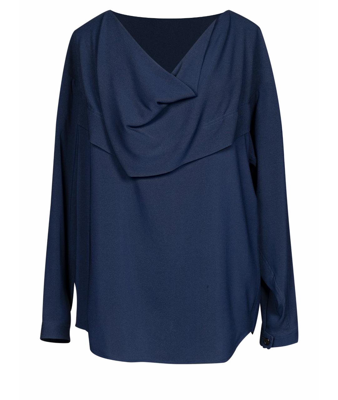 CELINE Темно-синяя шелковая блузы, фото 1