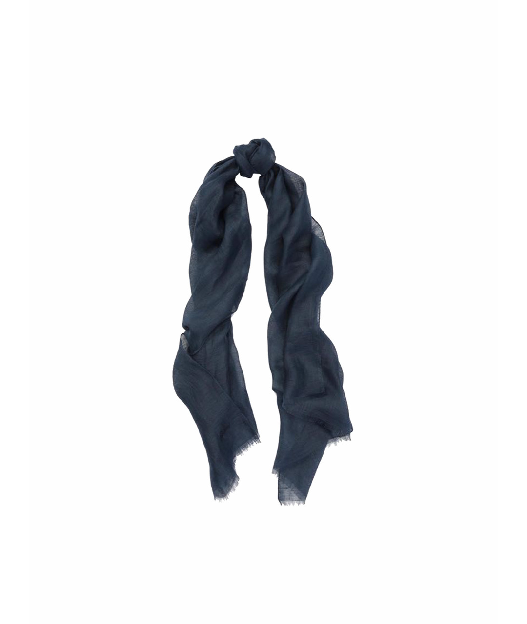 BRIONI Темно-синий льняной шарф, фото 1