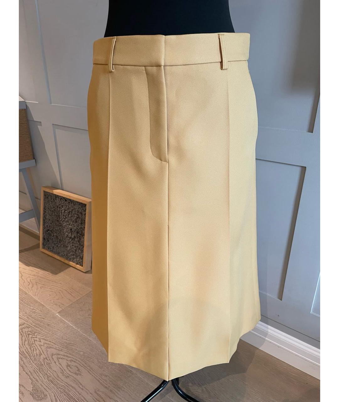 STELLA MCCARTNEY Желтая вискозная юбка миди, фото 6